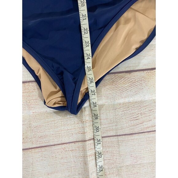 J.Crew Women's Plus Size Blue Cut Out One Piece Swim Suit - 2XL - Picture 4 of 10